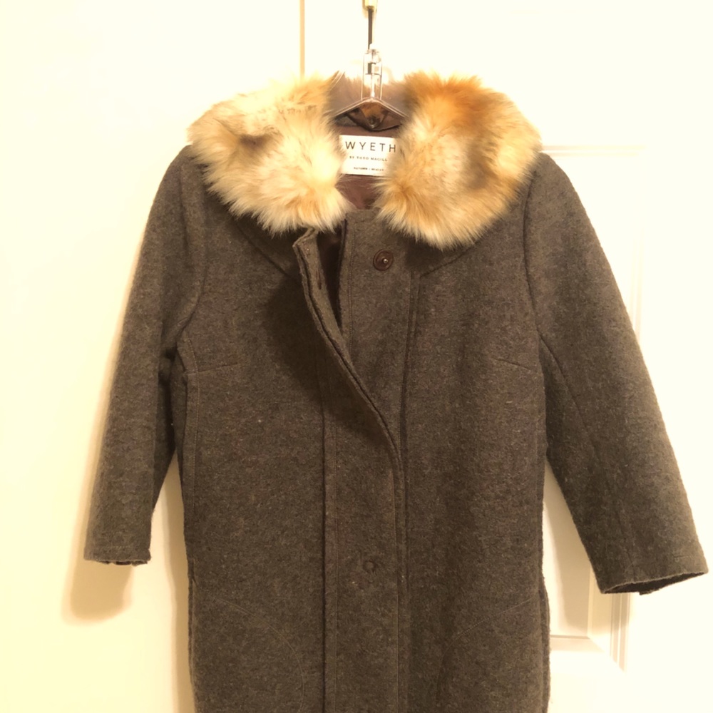 Wyeth by Todd Magill Gray Wool Coat Size S